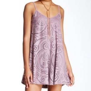 Living Doll- Woman’s Laser Cut Faux Suede Dress